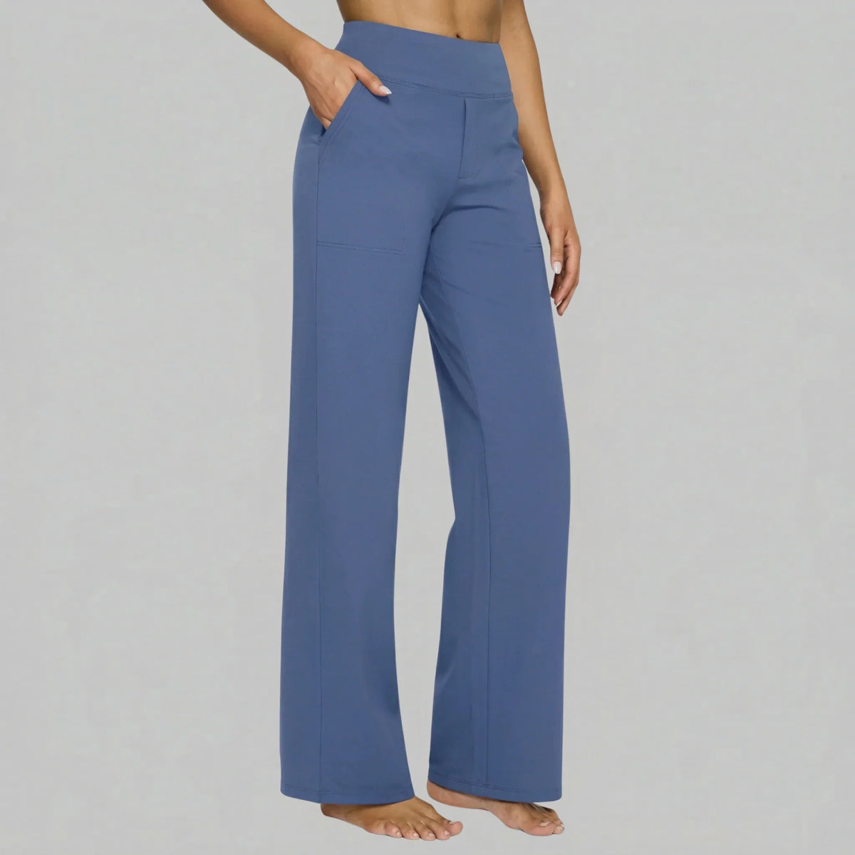 Klara - Pantalon extensible taille haute avec poches