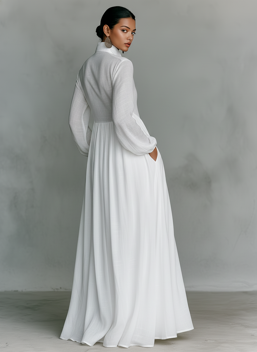 Lakisha - Robe Maxi Patchwork Col Montant