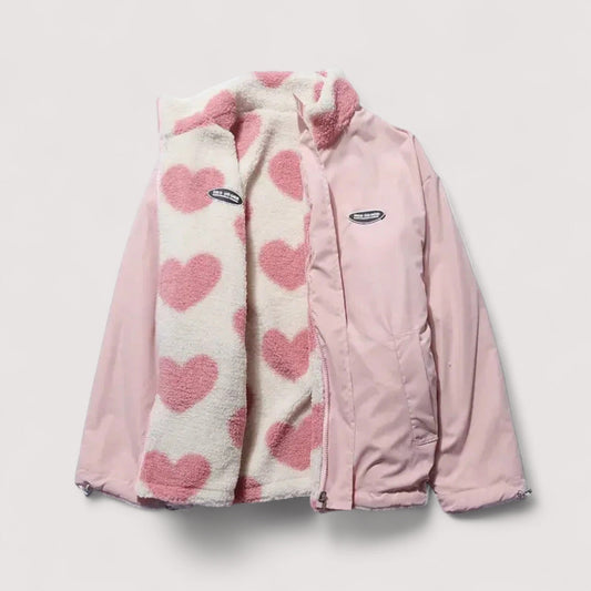 Paulette - Veste réversible légère avec motif cœur