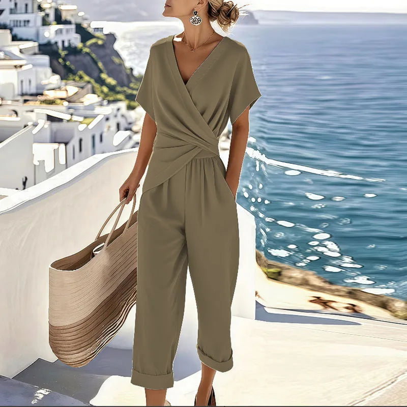 Elaria - Ensemble deux pièces avec pantalon cropped