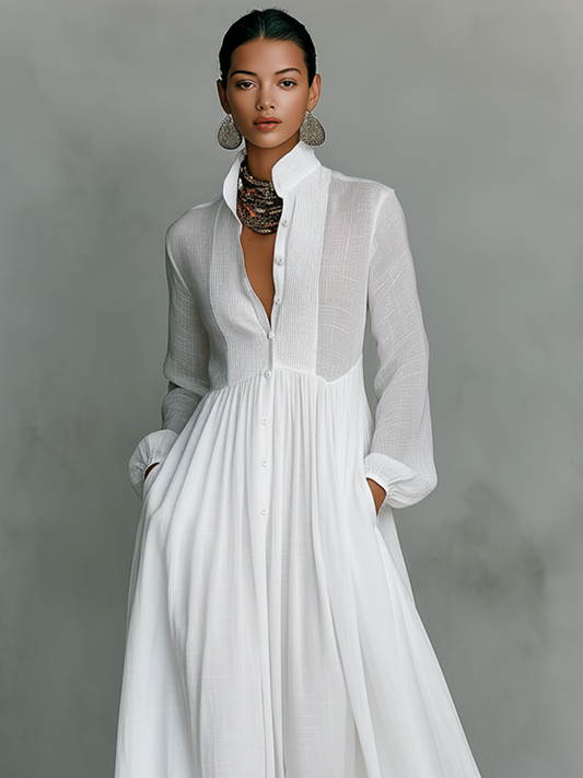 Lakisha - Robe Maxi Patchwork Col Montant