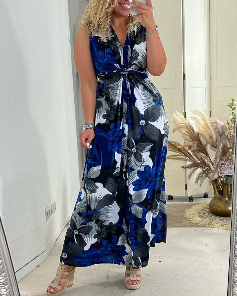 Keri - Robe Maxi Plissée Florale