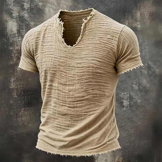 Renzo - T-shirt Vintage à Col V