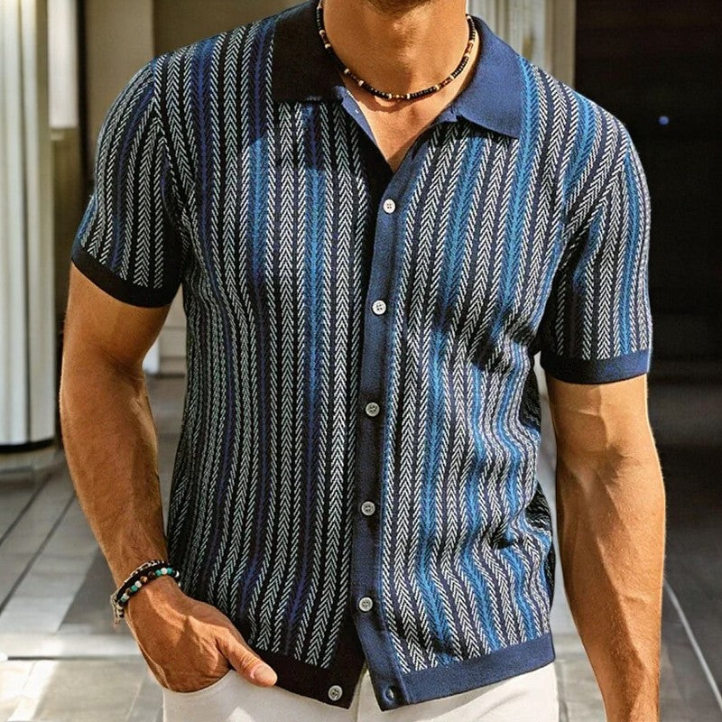 Dominick - Chemise à col boutonné en motif chevron