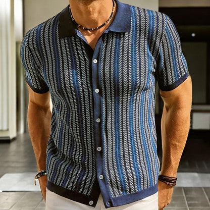 Dominick - Chemise à col boutonné en motif chevron