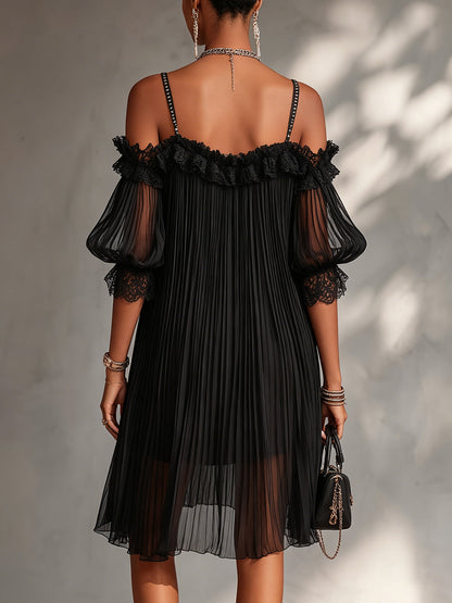 Vittoria - Robe Mini en Chiffon Sans Épaules