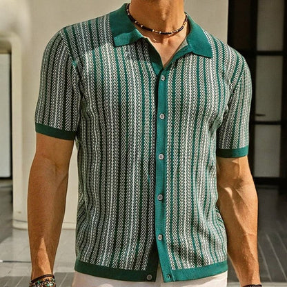 Dominick - Chemise à col boutonné en motif chevron
