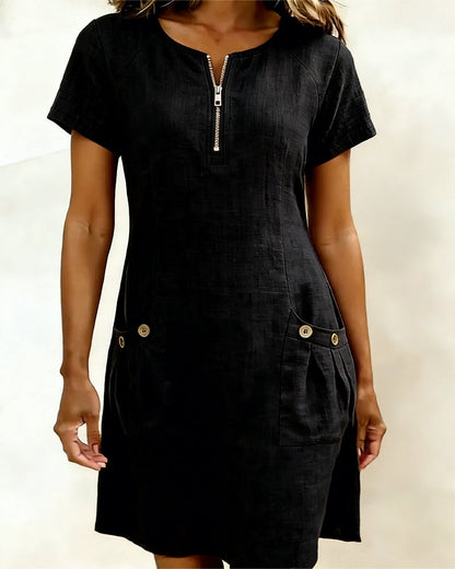 Lina - Robe A-ligne en coton-lin