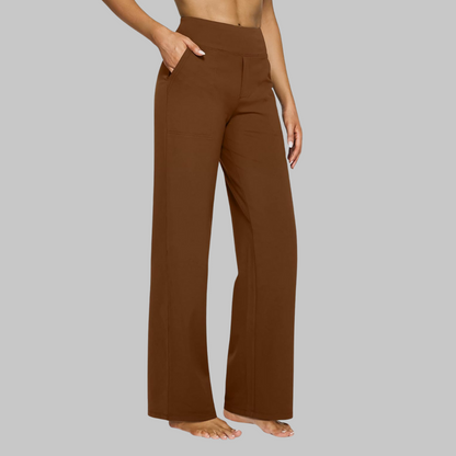 Klara - Pantalon extensible taille haute avec poches