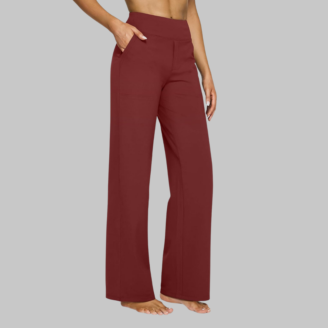 Klara - Pantalon extensible taille haute avec poches