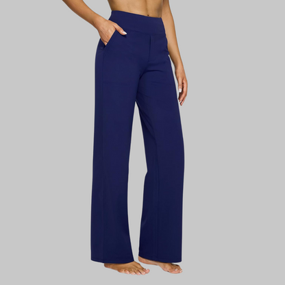 Klara - Pantalon extensible taille haute avec poches