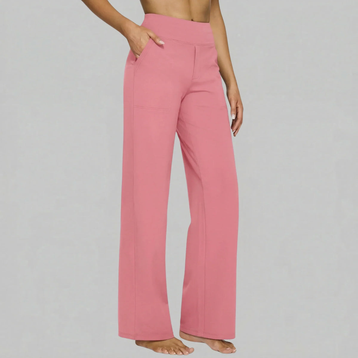 Klara - Pantalon extensible taille haute avec poches