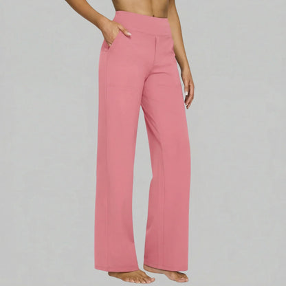 Klara - Pantalon extensible taille haute avec poches