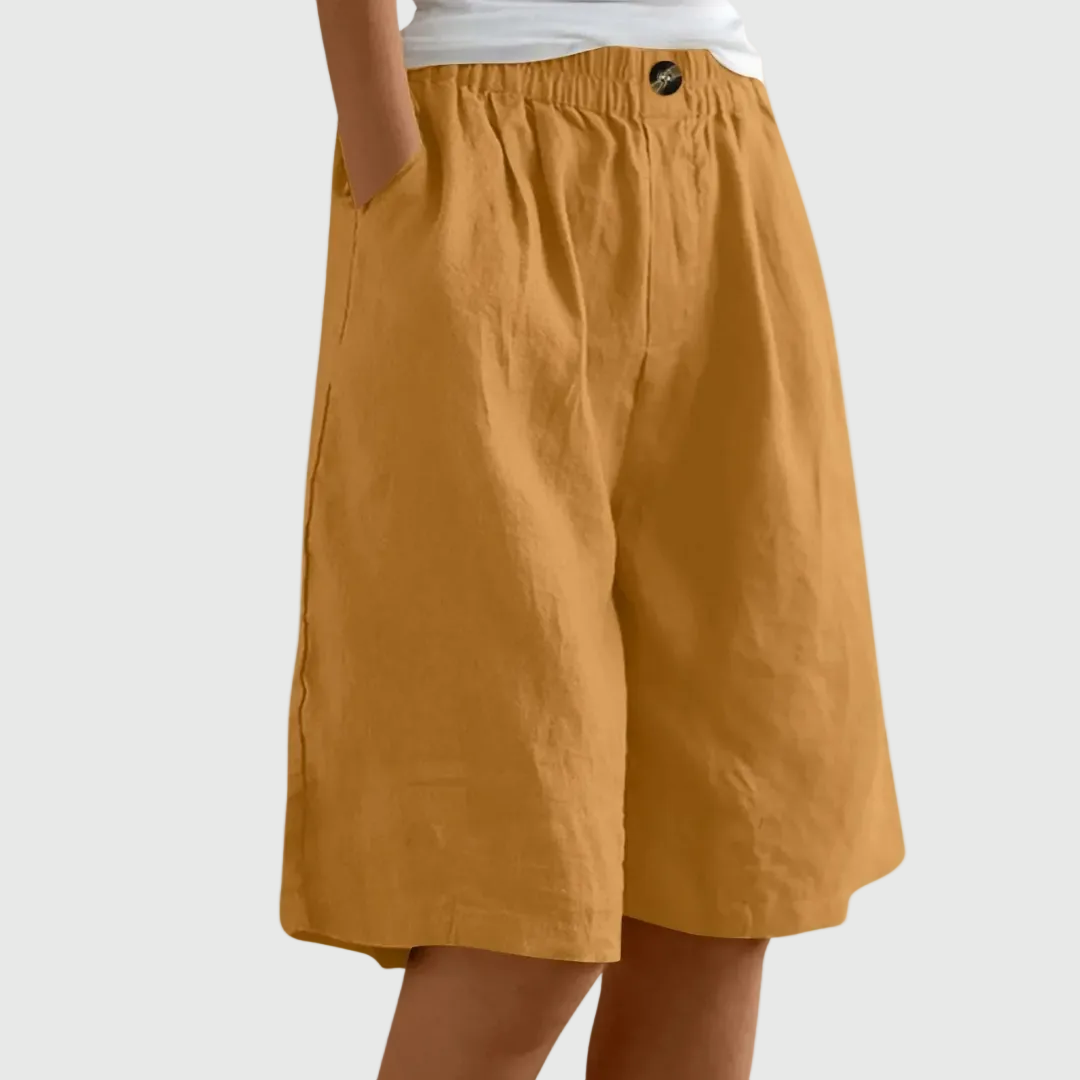 Vianne - Bermuda large avec taille élastique