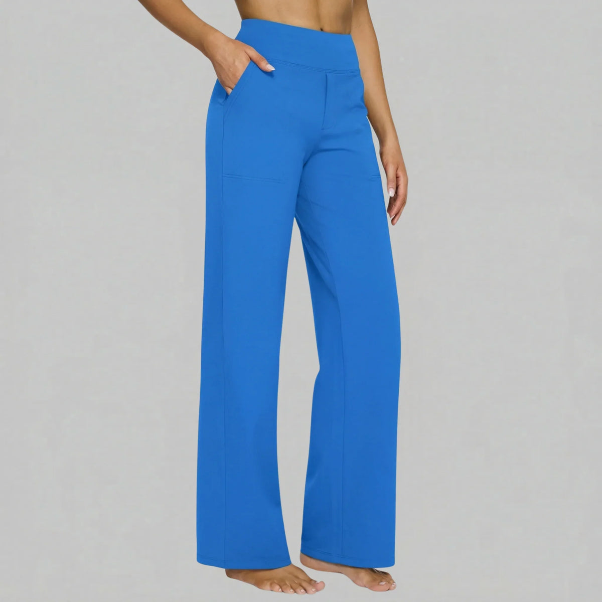 Klara - Pantalon extensible taille haute avec poches