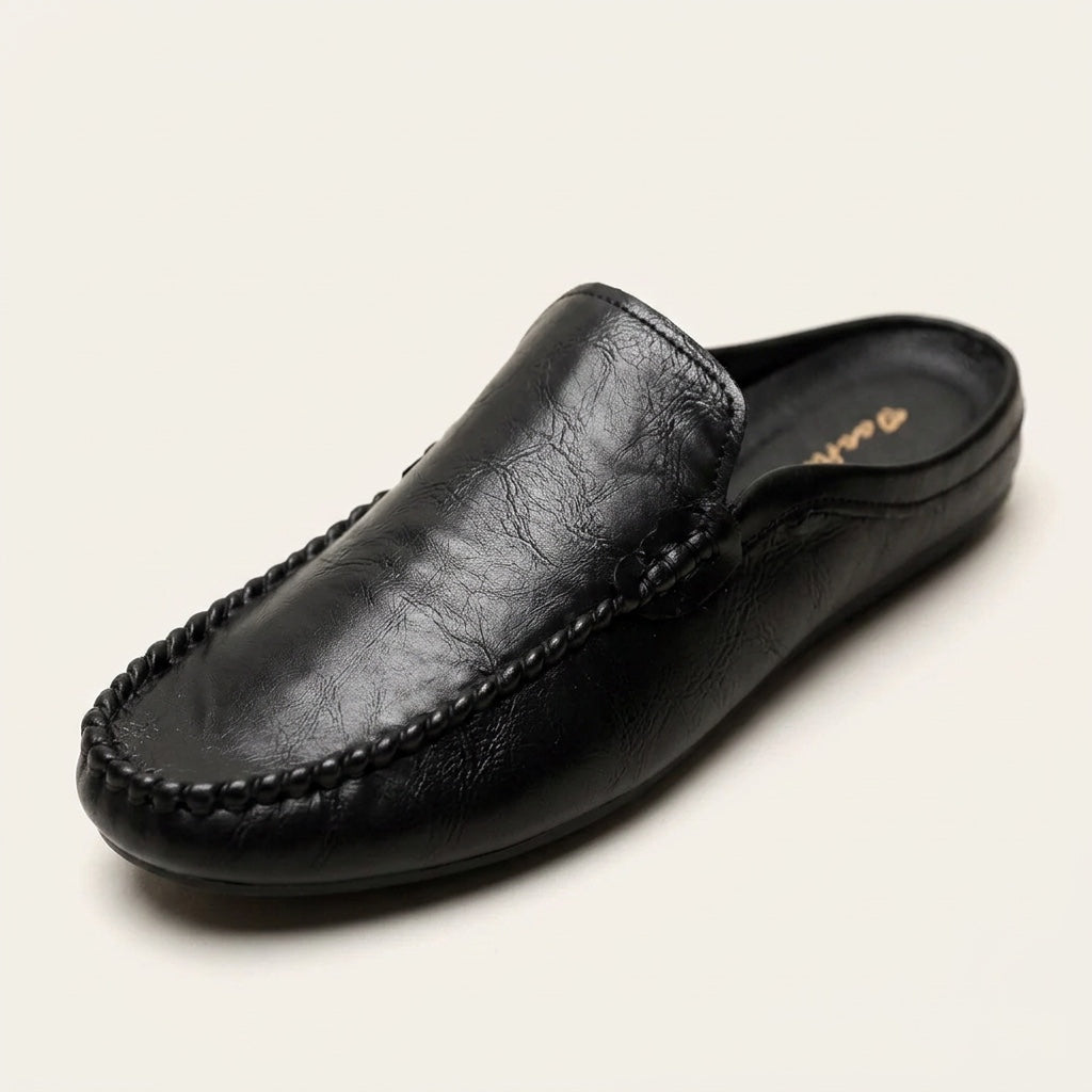 Randy - Mules en cuir avec couture mocassins