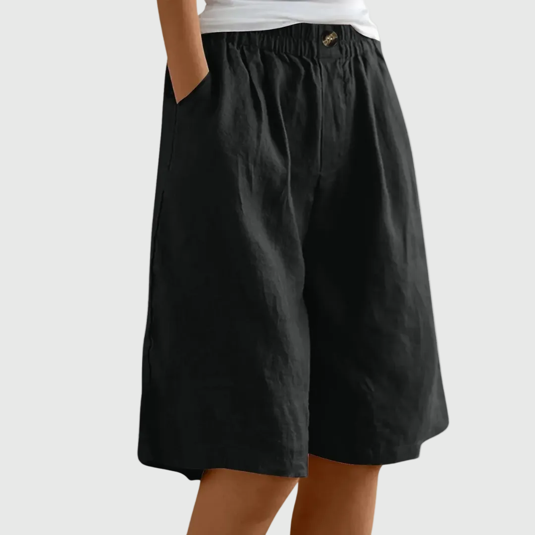 Vianne - Bermuda large avec taille élastique