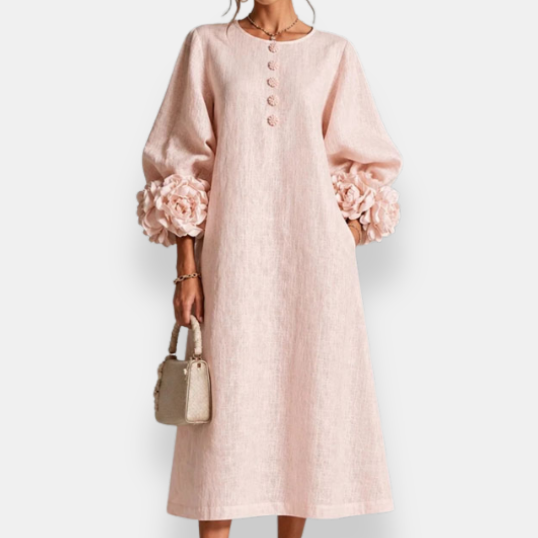 Mattie - Robe midi avec appliqués floraux