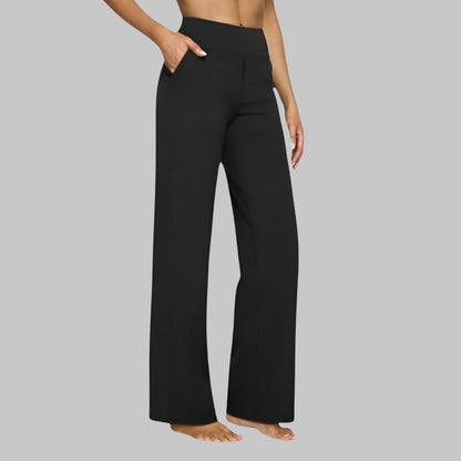 Klara - Pantalon extensible taille haute avec poches