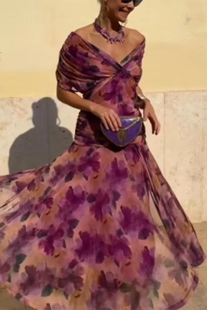 Aveline - Robe maxi cintrée avec décolleté en V