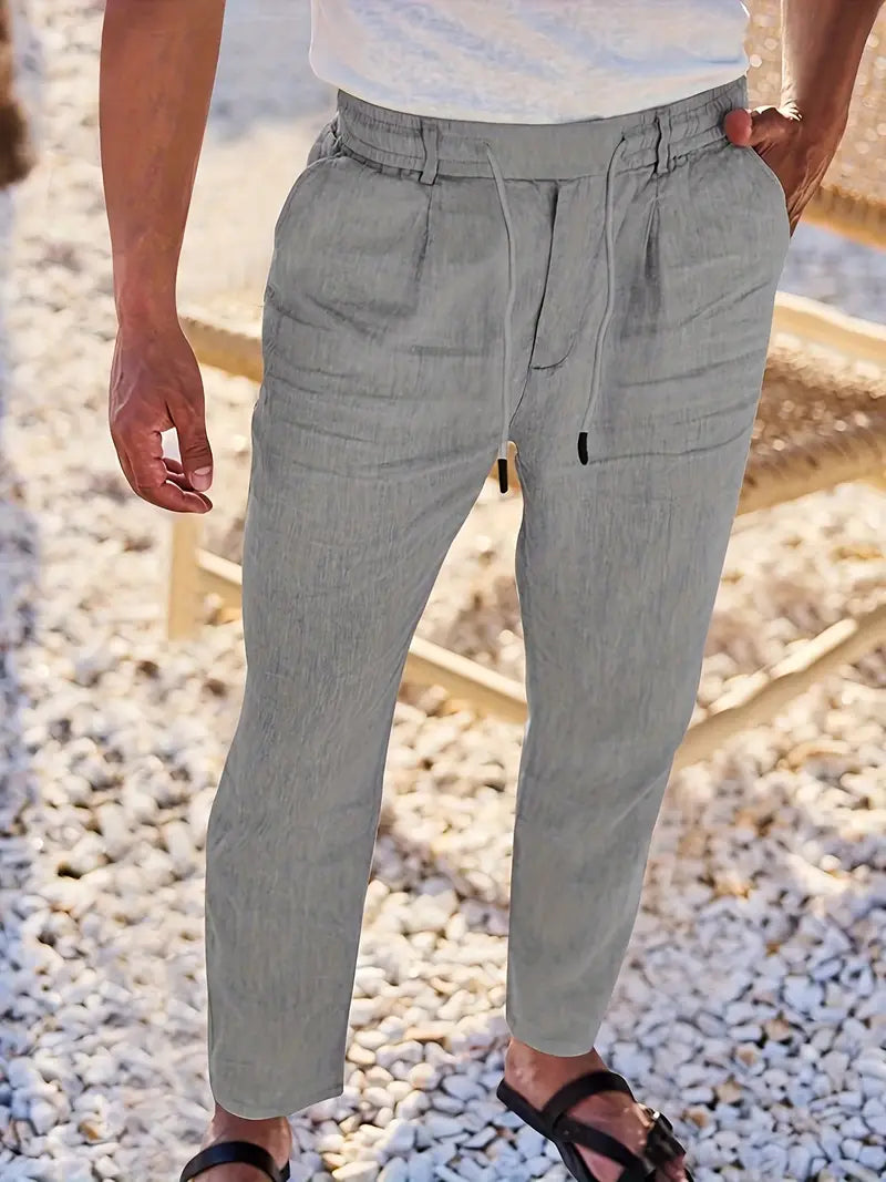 Avenor - Pantalon en lin large avec cordon de serrage