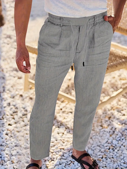 Avenor - Pantalon en lin large avec cordon de serrage