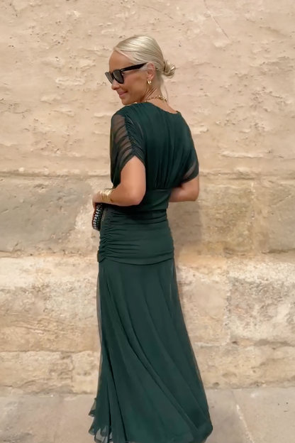 Aveline - Robe maxi cintrée avec décolleté en V