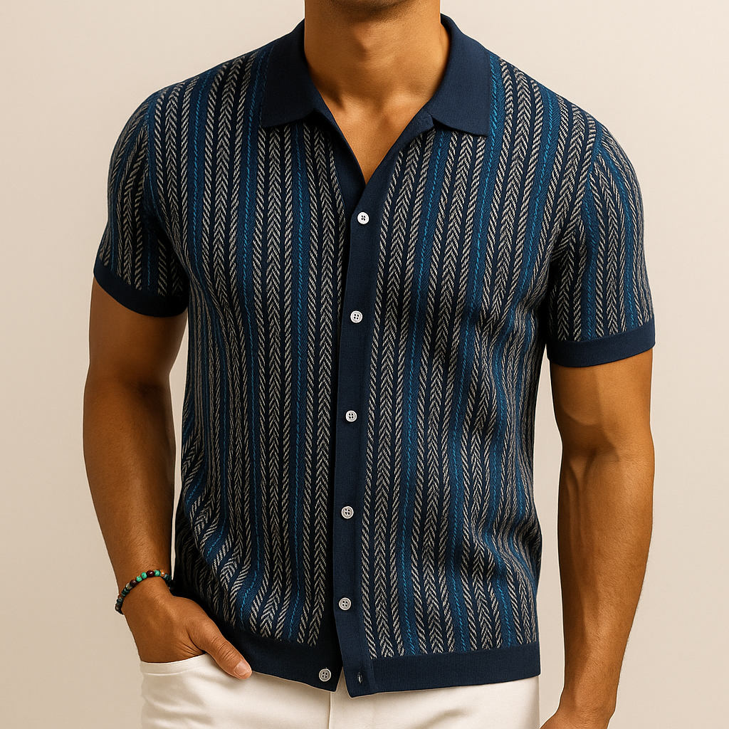 Dominick - Chemise à col boutonné en motif chevron