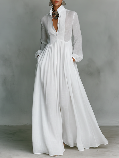 Lakisha - Robe Maxi Patchwork Col Montant