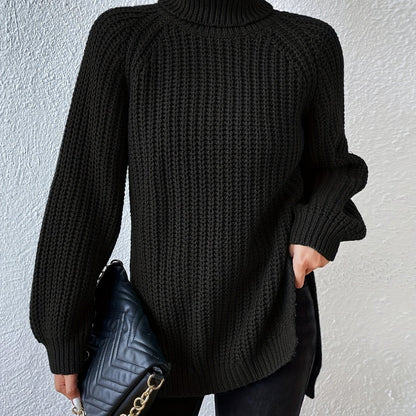 Lysette - Haut en tricot à raglan avec col montant
