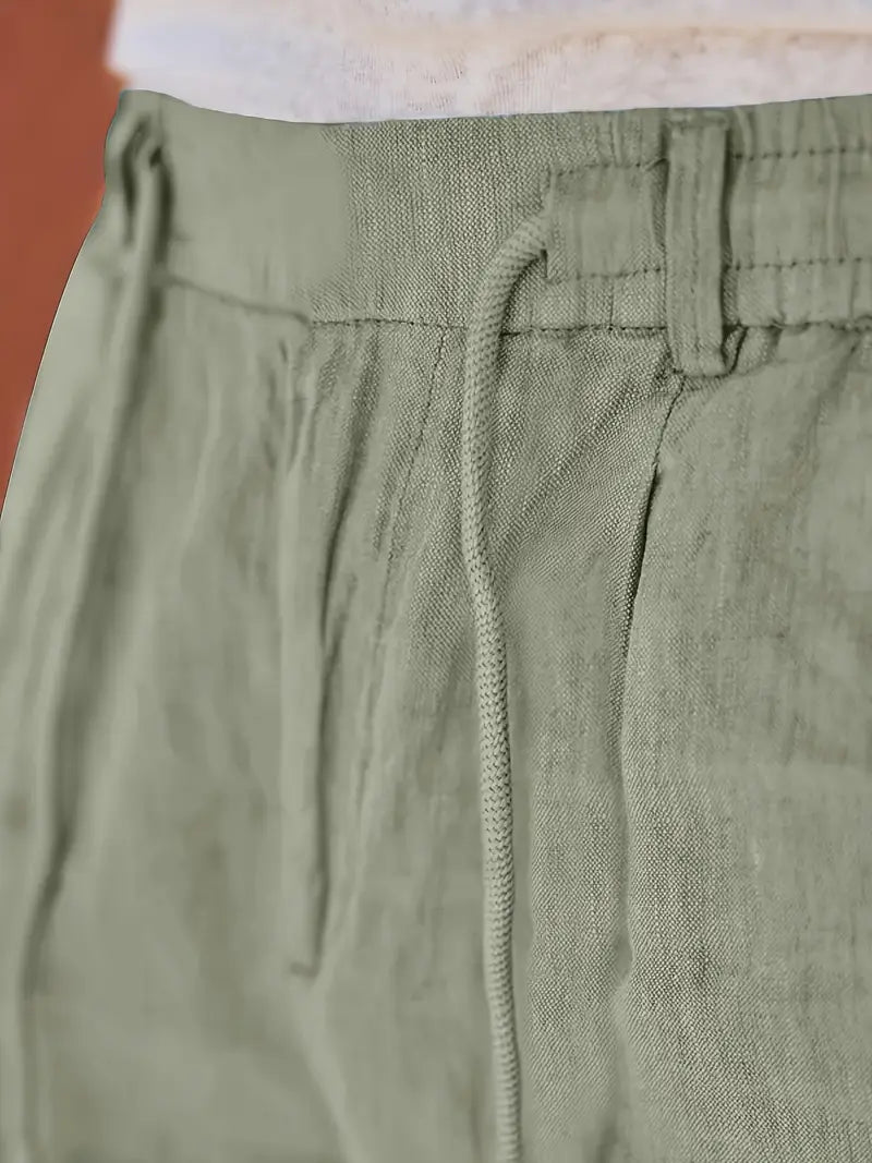 Avenor - Pantalon en lin large avec cordon de serrage