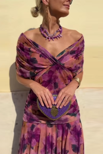 Aveline - Robe maxi cintrée avec décolleté en V