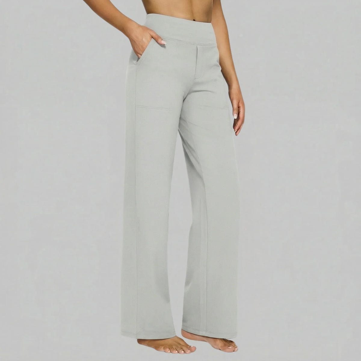 Klara - Pantalon extensible taille haute avec poches
