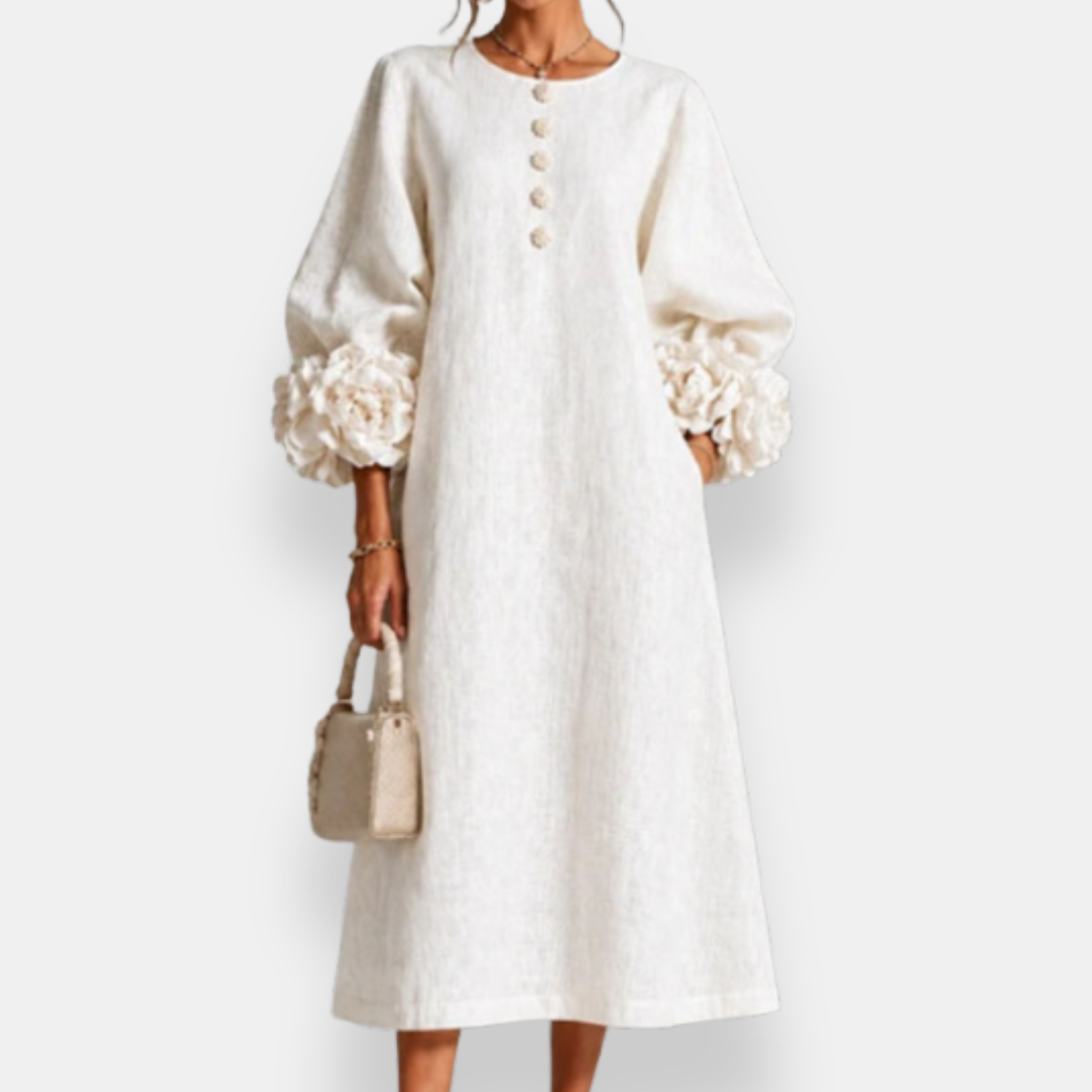 Mattie - Robe midi avec appliqués floraux