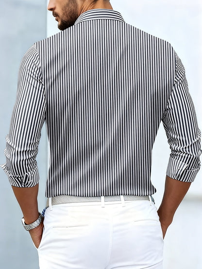 Emerson - Chemise à manches longues avec rayures vintage