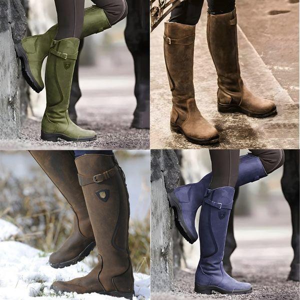 Lavinia - Bottes d'équitation en cuir vegan imperméables