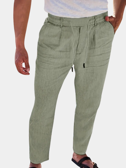 Avenor - Pantalon en lin large avec cordon de serrage