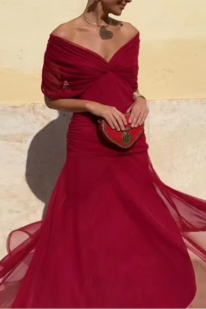 Aveline - Robe maxi cintrée avec décolleté en V