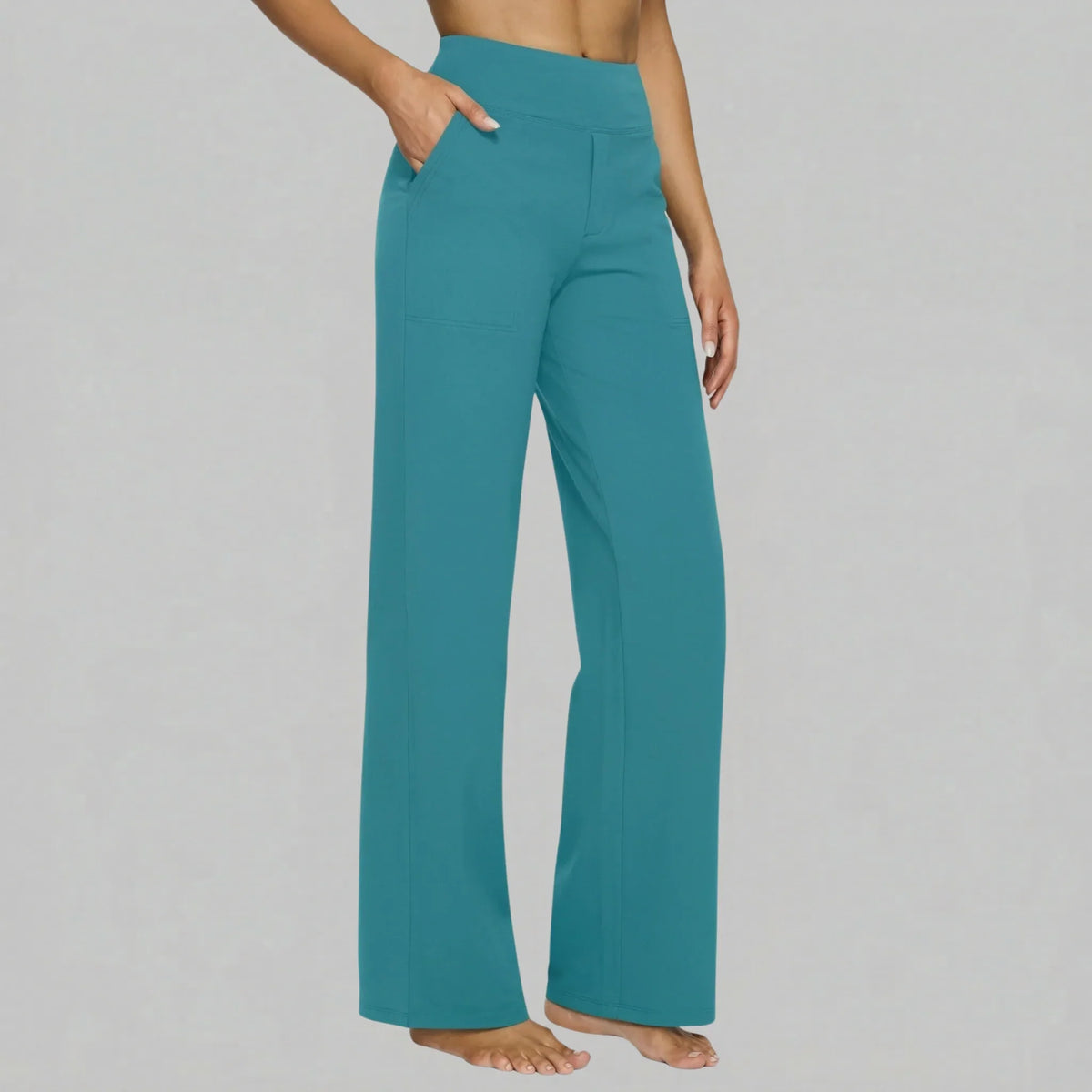Klara - Pantalon extensible taille haute avec poches