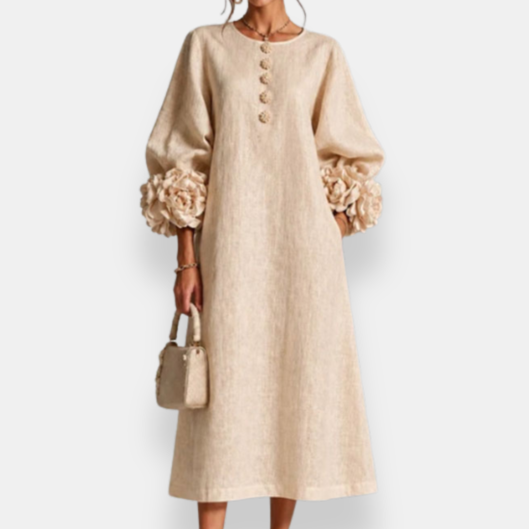 Mattie - Robe midi avec appliqués floraux