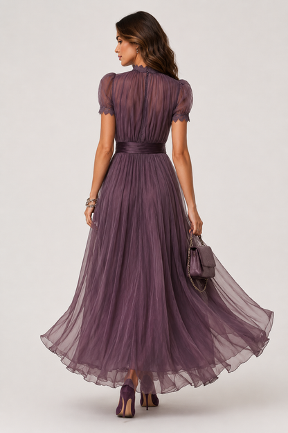Livara - Robe Maxi en Chiffon Lila