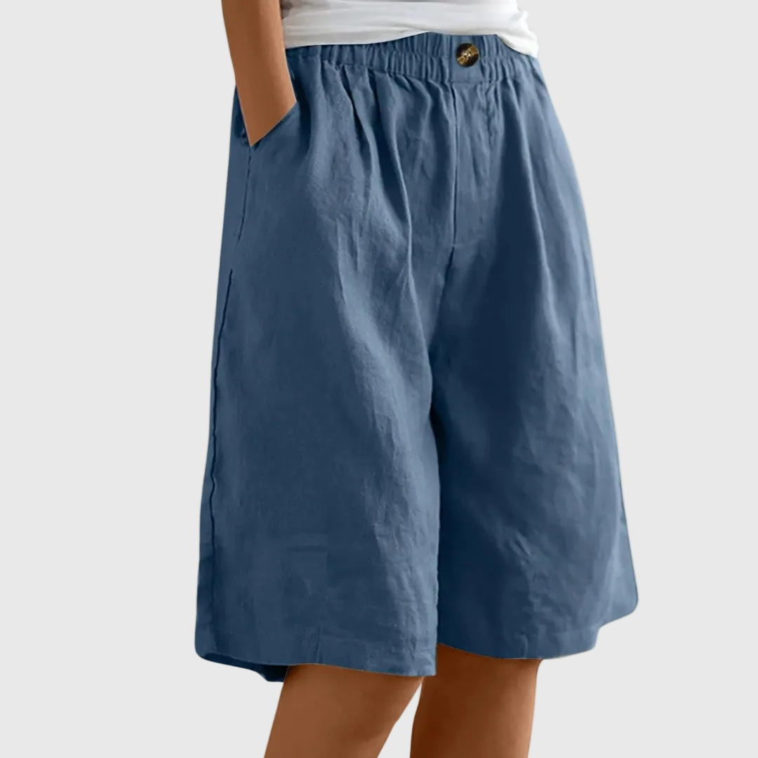 Vianne - Bermuda large avec taille élastique