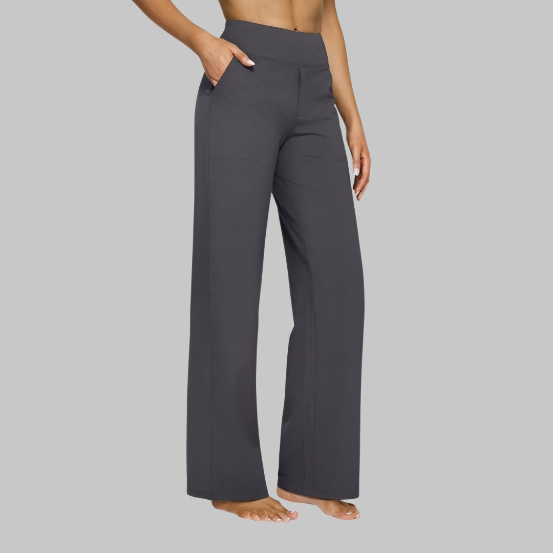 Klara - Pantalon extensible taille haute avec poches