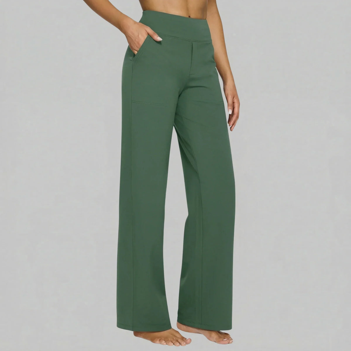 Klara - Pantalon extensible taille haute avec poches