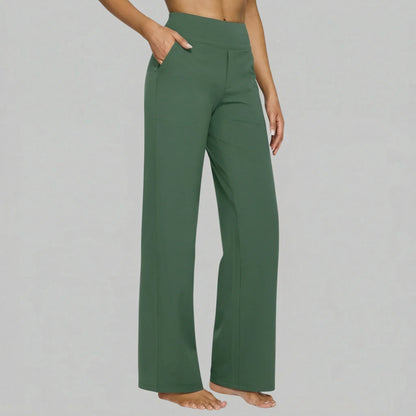 Klara - Pantalon extensible taille haute avec poches