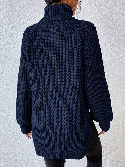 Lysette - Haut en tricot à raglan avec col montant