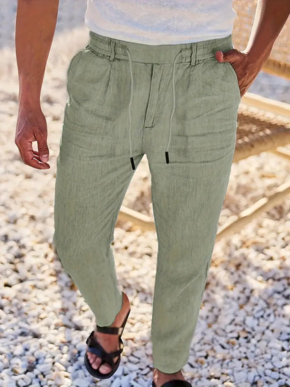Avenor - Pantalon en lin large avec cordon de serrage