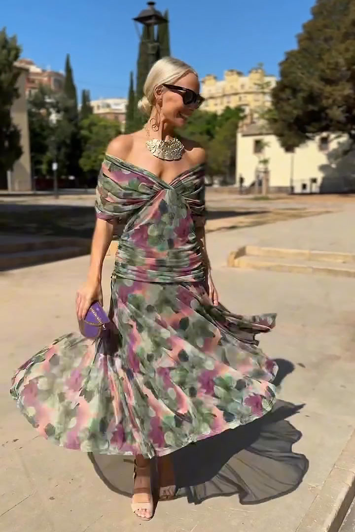 Aveline - Robe maxi cintrée avec décolleté en V