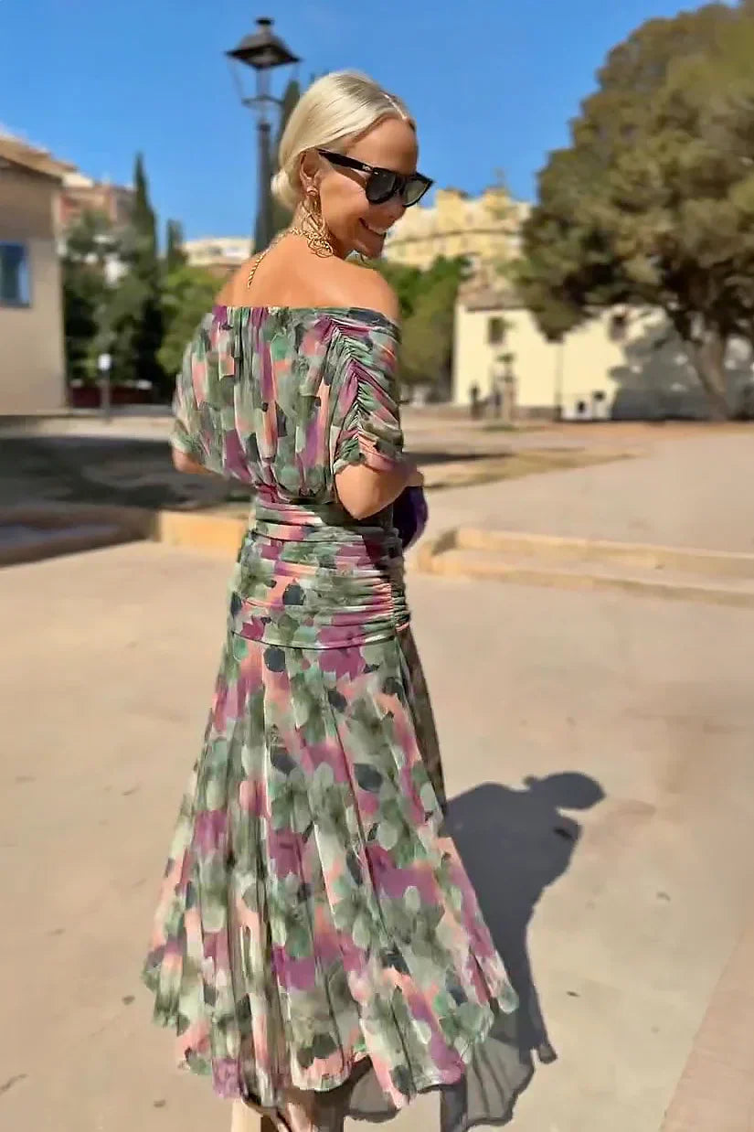 Aveline - Robe maxi cintrée avec décolleté en V