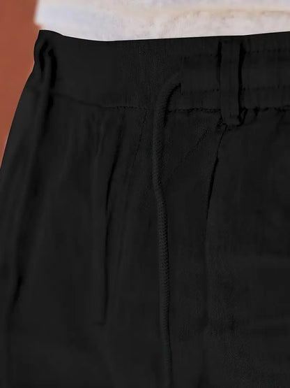 Avenor - Pantalon en lin large avec cordon de serrage